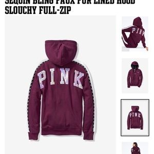 Victoria’s Secret bling faux fur hood zip up